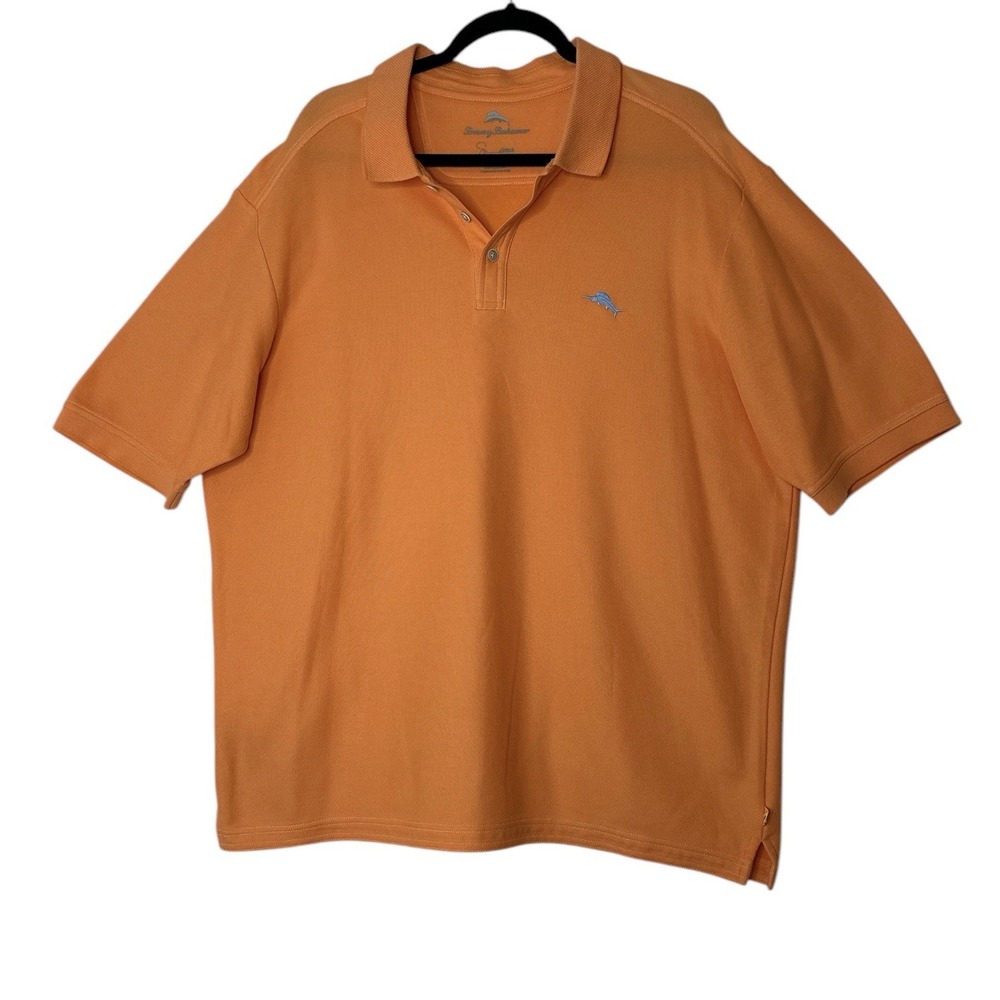 TOMMY BAHAMA Shirt Mens XL Emfielder Island Zone Golf Polo Supima Pique Orange